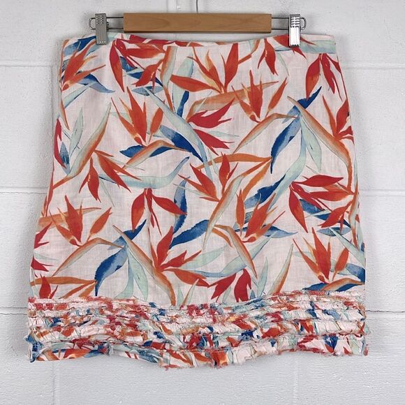 Tommy Bahama women’s floral tropical linen unlined skirt preppy size 10 - Picture 7 of 7